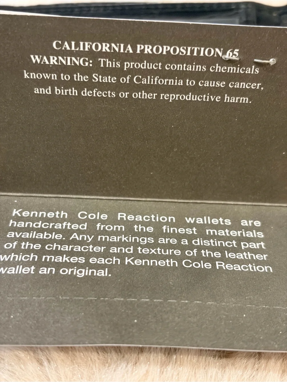 Kenneth Cole Reaction Black Leather Slim Bi-Fold Wallet
